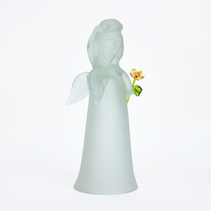 статуэтка ангел из стекла с цветком