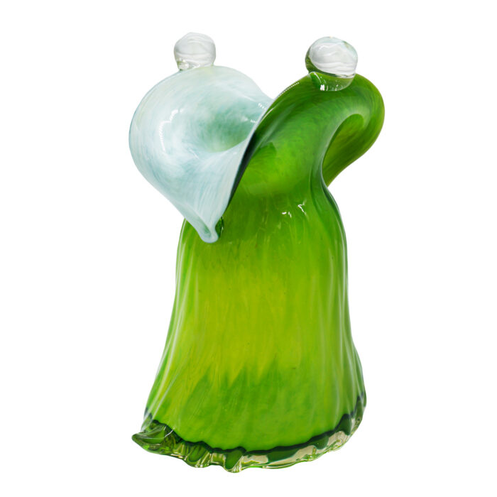стеклянная ваза кошелек кисет зеленая