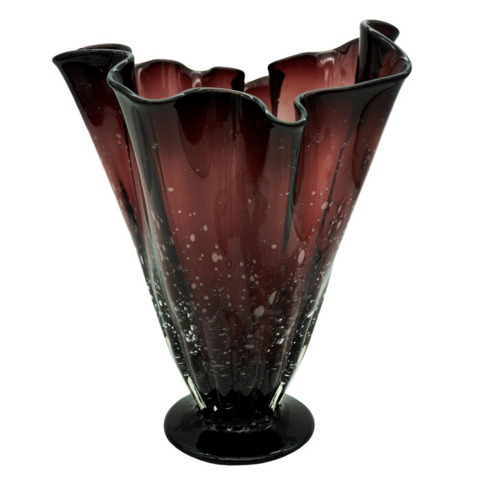 Декоративная ваза широкая для пышных букетов темная
