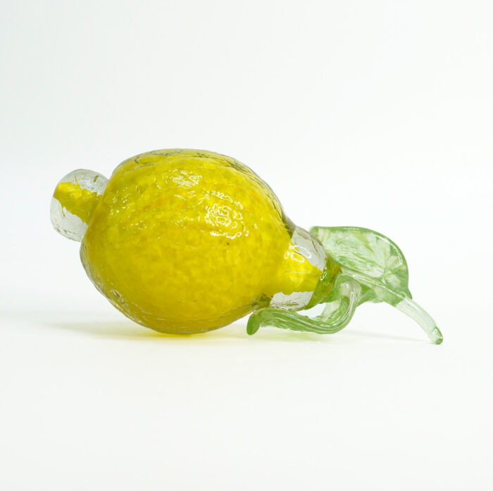 фигурка лимон из стекла светлый лист