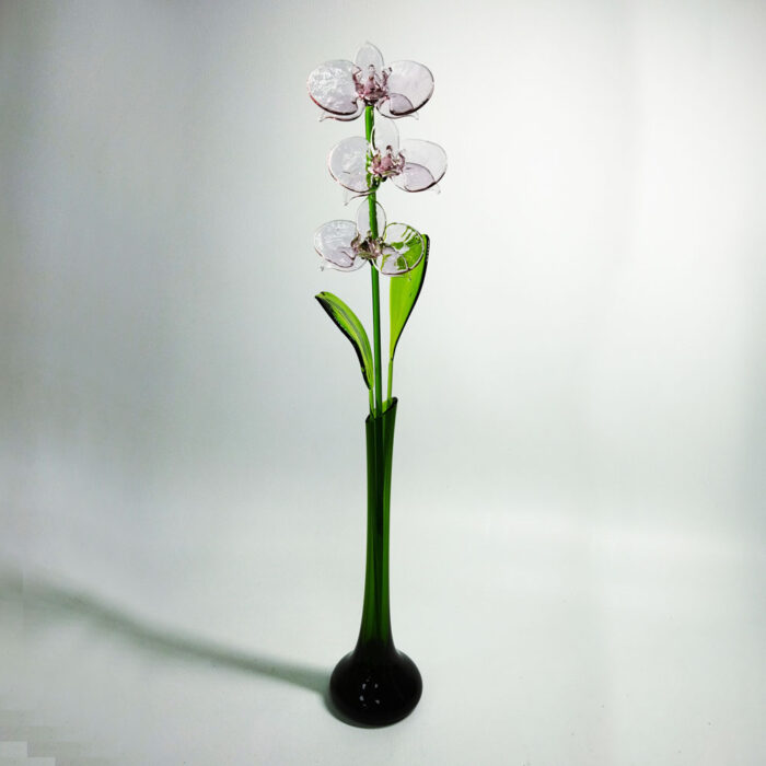 Орхидея розовая из стекла в вазе