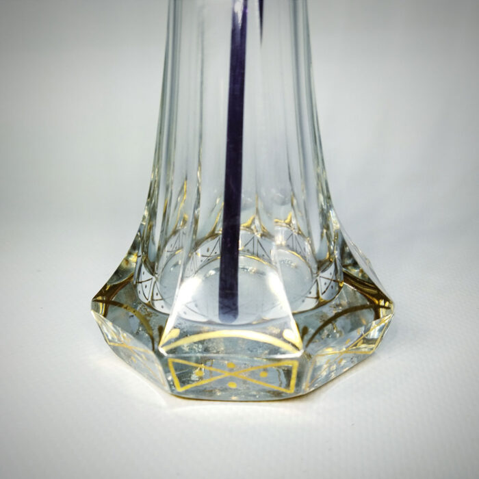 ваза стекло огранка роспись золотом