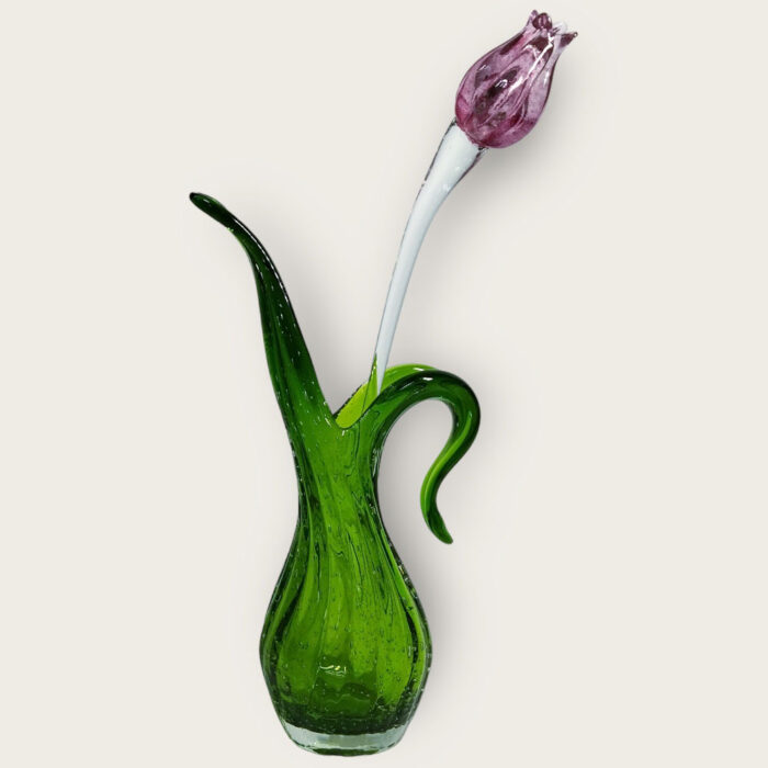 композиция тюльпан из стекла в вазочке