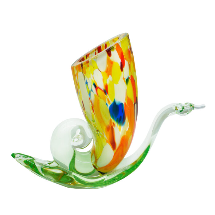 Декоративная ваза улитка из цветного стекла