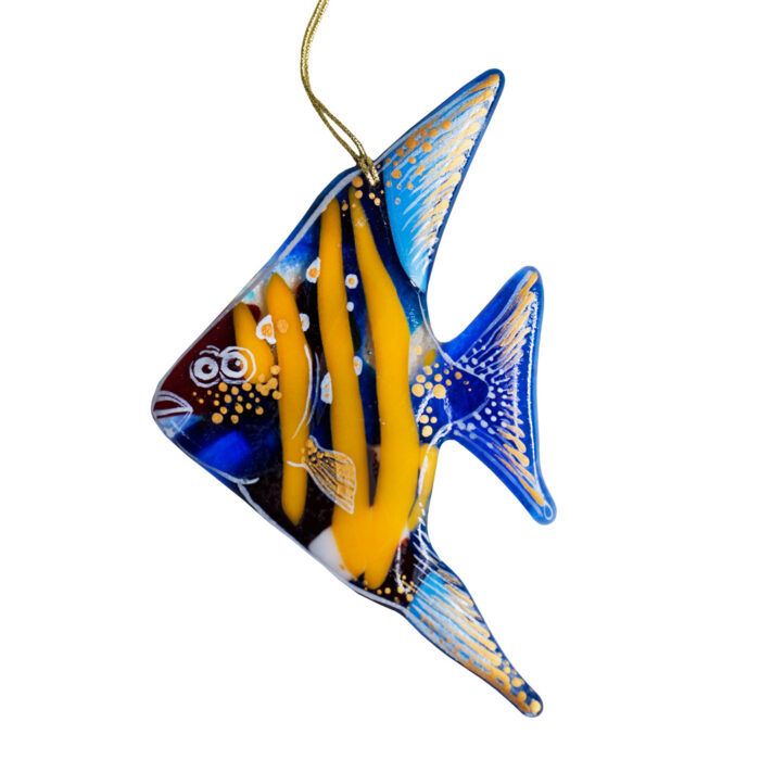 Декоративная подвеска из стекла рыбка фьюзинг