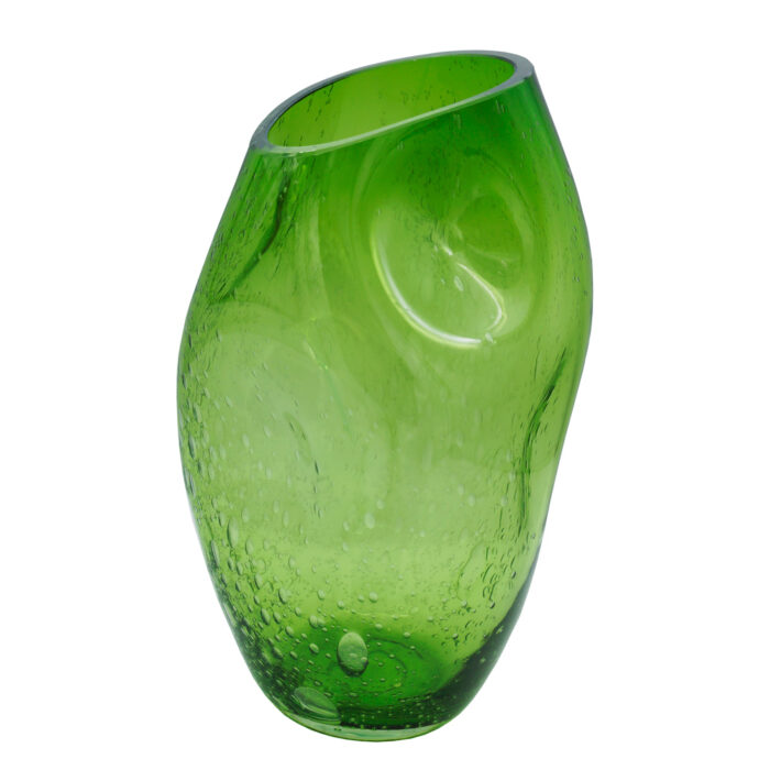 мятая ваза пузыри светло-зеленая 30 см