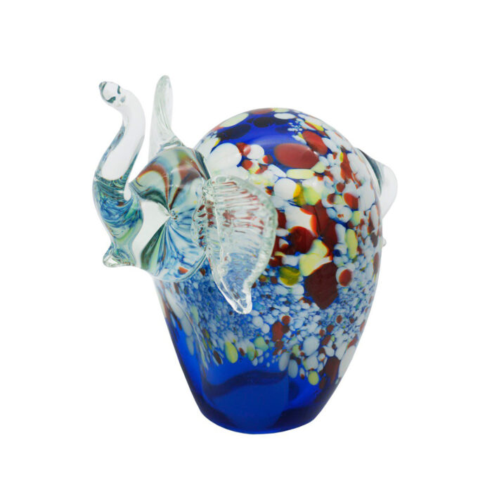 Стеклянная статуэтка слон с синим