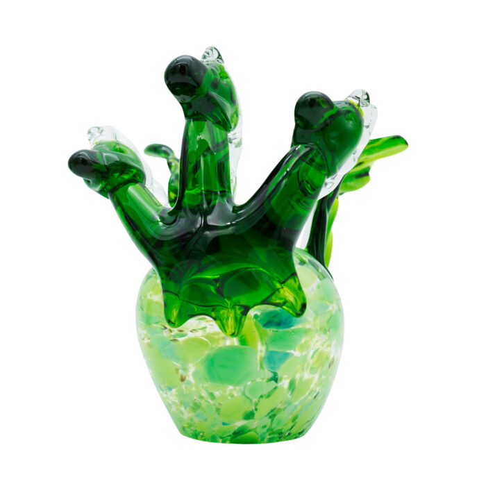 стеклянная статуэтка дракон трехглавый зеленый 15 см