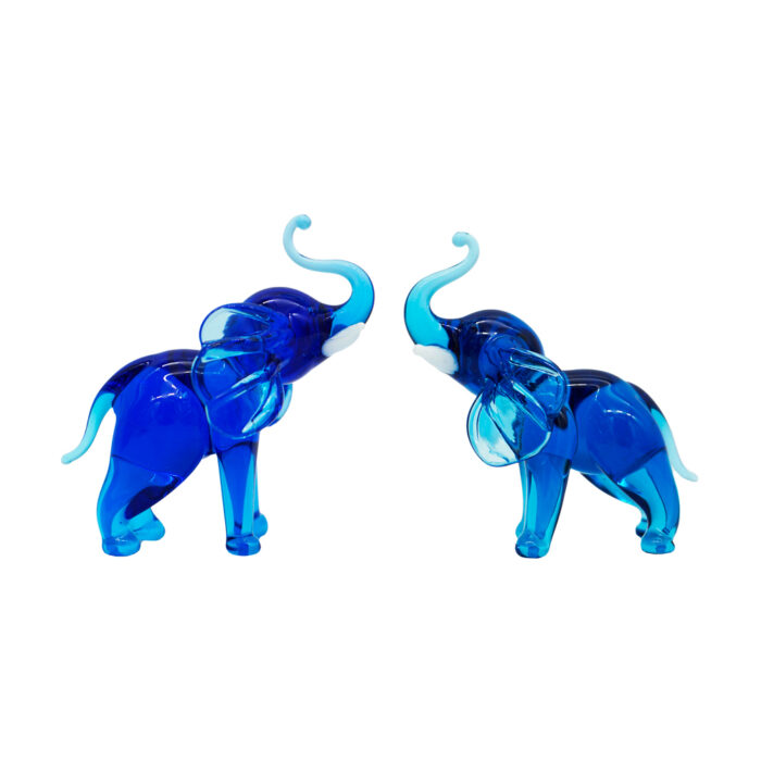 фигурка слон из стекла синий