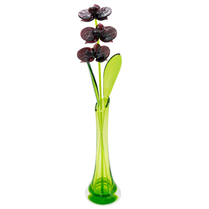 орхидея черная из стекла в вазе