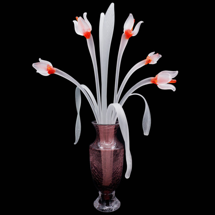 Интерьерный декор Ирисы белые, композиция из 5 цветков